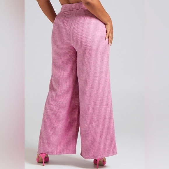 🅽🅴🆆 𝐒𝐡𝐨𝐰𝐩𝐨. Adelaide Wide Leg Soft Tweed pant in pink, size 10 - Picture 6 of 11